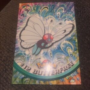 Pokemon Butterfree Card with Blue and Red Accents